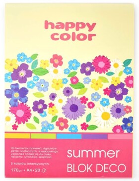 Happy Color Deco Summer blok barevných papírů A4 170 g 20 listů