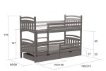 BRADOP Poschoďová dvojpostel MATÝSEK L906 ROZMĚR: 80 x 200 cm Borovice přírodní