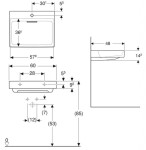 GEBERIT - ONE Umyvadlo 60x48x14 cm, skrytý přepad, s otvorem pro baterii, vodorovný odtok, KeraTect, bílá 505.034.00.1