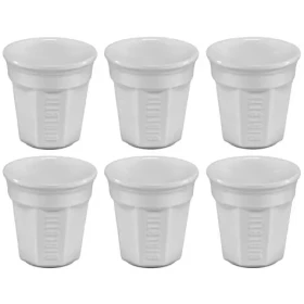 Bialetti Bicchierini bílé porcelánové šálky na espresso 6 x 80 ml