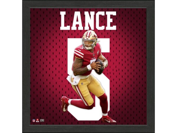 Highland Mint Obraz San Francisco 49ers NFL Trey Lance Impact Jersey Frame