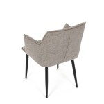 Židle jídelní, hnědá vodoodpudivá látka, černý matný lak, kovové nohy