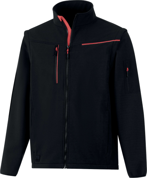 Bunda 2 V 1 Delta Plus softshell SOCCIA Barva: Černá/ Červená, Velikost: XL (SOCCINOXG)