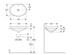 GEBERIT - VariForm Umyvadlo zápustné 55x40 cm, s přepadem, bílá 500.716.01.2