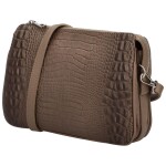 Menší dámská kožená crossbody krokodýl Zoe, khaki