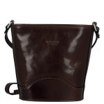 Luxusní dámská kožená crossbody kabelka Sylva, tmavě hnědá