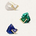 Ocelový náhrdelník Josiane - perleť a zirkony, Zlatá 39 cm + 7 cm (prodloužení)