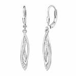 Stříbrné visací náušnice se zirkony Emma - stříbro 925/1000, Stříbrná