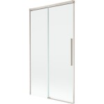 MEXEN/S - Rox vanová zástěna 2-křídlová posuvná 100 x 150, transparent, nikl kartáčovaný 8C9-100-001-97-00