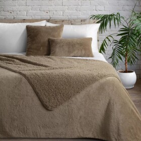 DumDekorace Oboustranný přehoz z ovčí kůže, béžový Šířka: 220 cm | Délka: 240 cm