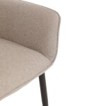 Židle jídelní, snadno čistitelná krémová látka, černý matný lak, kovové nohy