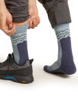 Pánské merino turistické ponožky ICEBREAKER Mens Hike+ Medium Crew Across the Peaks, Blue Ash/Graphite/Mint velikost: 39-41,5 (S)