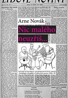 Nic malého neuzříš... Antologie sloupků Lidových novin 1926-39 Arne Novák