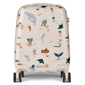LIEWOOD Dětský cestovní kabinový kufr Norelle Sea Creature 30 l, béžová barva, plast