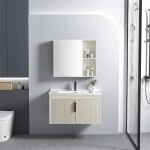 REA - Sada koupelnového nábytku s umyvadlem Astor 60 cm Beige REA-M0098