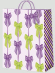 Dárková taška velká - Fialová s mašlemi (26 × 12,7 × 32,4 cm) - Albi