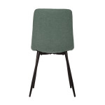 Židle jídelní, zelená látka, černé kovové nohy