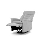 Polohovací křeslo s elektrickým ovládáním, potah stříbrná látka