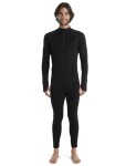 Pánské merino tričko s dlouhým rukávem ICEBREAKER Mens 300 MerinoFine Polar LS Half Zip, Black velikost: XL