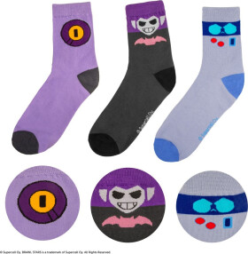 Brawl Stars set ponožek (8-Bit, Rico & Mortis)