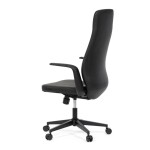 Kancelářské křeslo, černá ekokůže, houpací mechanismus s aretací ve 3 polohách, kovový kříž, kolečka pro tvrdé povrchy