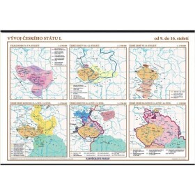 Vývoj českého státu (od do 16. století) školní nástěnná mapa/136 96 cm