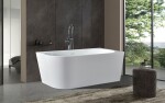 Erga Zara, rohová volně stojící vana 140x72 cm + odtoková zátka, pravá, bílá lesklá, ERG-ZARA-140072R-WH-WH