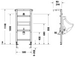 DURAVIT - DuraSystem Předstěnová instalace Standard pro pisoár, 115 cm, pro nadomítkový/senzorový splachovač WD3003000000