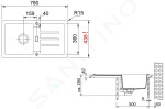 FRANKE - Strata Fragranitový dřez STG 614-78, 780x435 mm, kašmír 114.0494.706