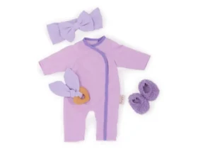 LullaBaby Dupačky pro panenku fialové s doplňky