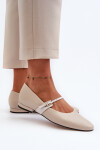 Dámské kožené baletky na ploché podrážce Laura Messi 2774 béžové 36