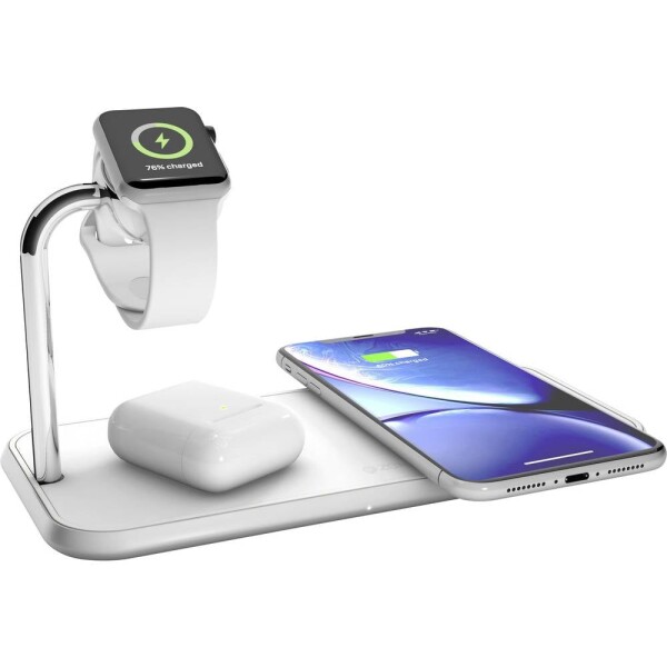 ZENS bezdrátová indukční nabíječka 2000 mA Dual qi Apple-Watch ZEDC05W Výstup Qi standard bílá