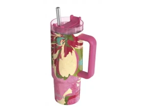 Quokka Nerezový termohrnek s brčkem Stream Pink Flambe 950 ml (40030QO)