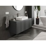 MEXEN/S - Rivel koupelnová skříňka pod umyvadlo 120 cm s deskou, 1 šuplík, reliéf , grafit mat 91A20-12047-1-BFC66