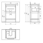 AQUALINE - ETIDE umyvadlová skříňka 51,5x85x44 cm, bílá mat ET515