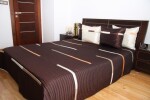 DumDekorace Luxusní přehozy na postel v čokoládové barvě Hnědá 2ks 50x60 cm (standard zdarma) Šířka: 200 cm | Délka: 220 cm (+ 5,00 €) Pruhovaný vzor Šířka: 200 cm | Délka: 220 cm (+ 5,00 €)