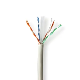 Nedis Instalační kabel CAT6 U/UTP 100 m šedá / Instalační kabel / Čistá měď / LSZH / Kulatý (CCBG8525GY100S)