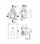 PAFFONI - Level Sprchová baterie pod omítku s přepínačem a tělesem, chrom LEC015CR