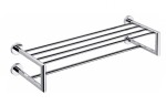 SAPHO - X-ROUND polička na ručníky dvojitá s hrazdou 600x160x225, chrom XR416
