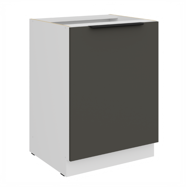 Spodní skříňka Aria 60 D 1F BB Barva korpusu: Bílá, Barva dvířek: GR - Graphite AFM