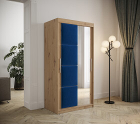 Šatní skříň Abi Tapi Barva korpusu: Dub artisan, Rozměry: 100 cm, Dveře: Manila 26