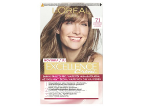 L'Oréal Paris Excellence Créme permanentní barva na vlasy 7.1 blond popelavá, 72+48+12+60 ml