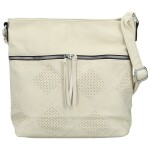 Trendy dámská koženková crossbody kabelka Felisia, krémová