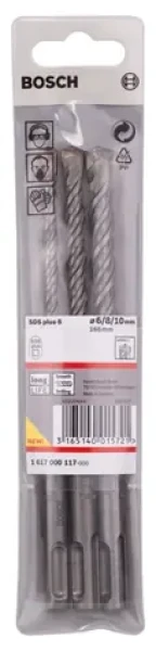 BOSCH 3dílná sada vrtáků do kladiv SDS plus-5 O 6,8,10 x 115mm 1617000117