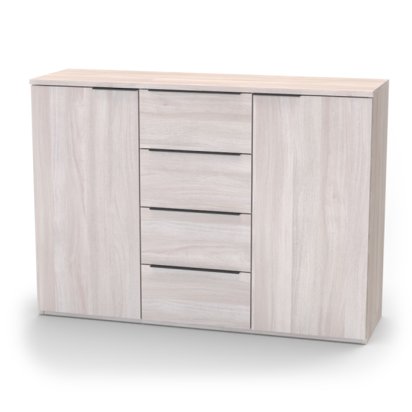 Nábytek Mikulík Komoda VARIO 3 - černé úchytky ROZMĚR: (š/v/hl.) 100 x 86,5 x 40,5 cm