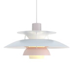 Louis Poulsen Závěsná lampa PH 5 Pastels Oyster blue/Rose, modrá barva, multi barva, kov
