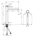 HANSGROHE - Finoris Umyvadlová baterie 260, s výpustí Push-Open, matná černá 76070670