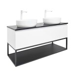 Koupelnová skříňka s krycí deskou SAT B-Way 119x30x45 cm bílá lesk BWAY120WTKUBF BWAY120WTKUBF