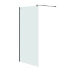 CERSANIT - Sprchová zástěna WALK-IN MILLE BLACK 100x200, čiré sklo S161-003