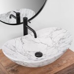 REA - Umyvadlo na desku Royal Statuario Marble Matt REA-U8010